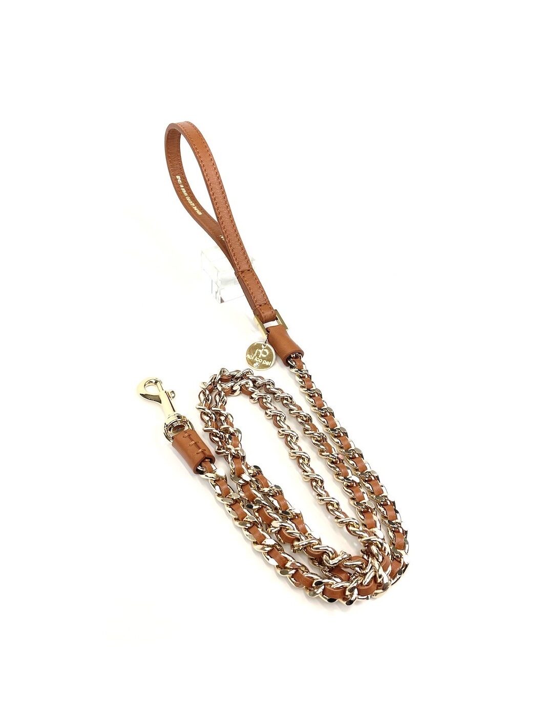 NOT TOO PET ICON LEATHER LEASH COGNAC